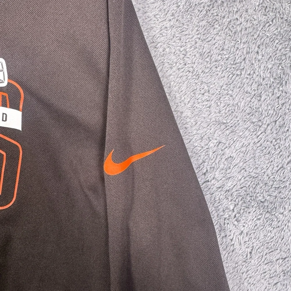 Cleveland Browns Hoodie Men L Nike Dri Fit Pullover Shirt Lightweight Sweatshirt